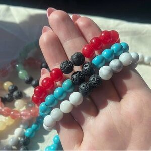 MYSTERY CRYSTAL lava stone essential oil diffusing crystal bracelet